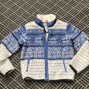 Ralph Lauren Polo Ski Winter Fleece Jacket Coat Blue White Snowflake S L Kids